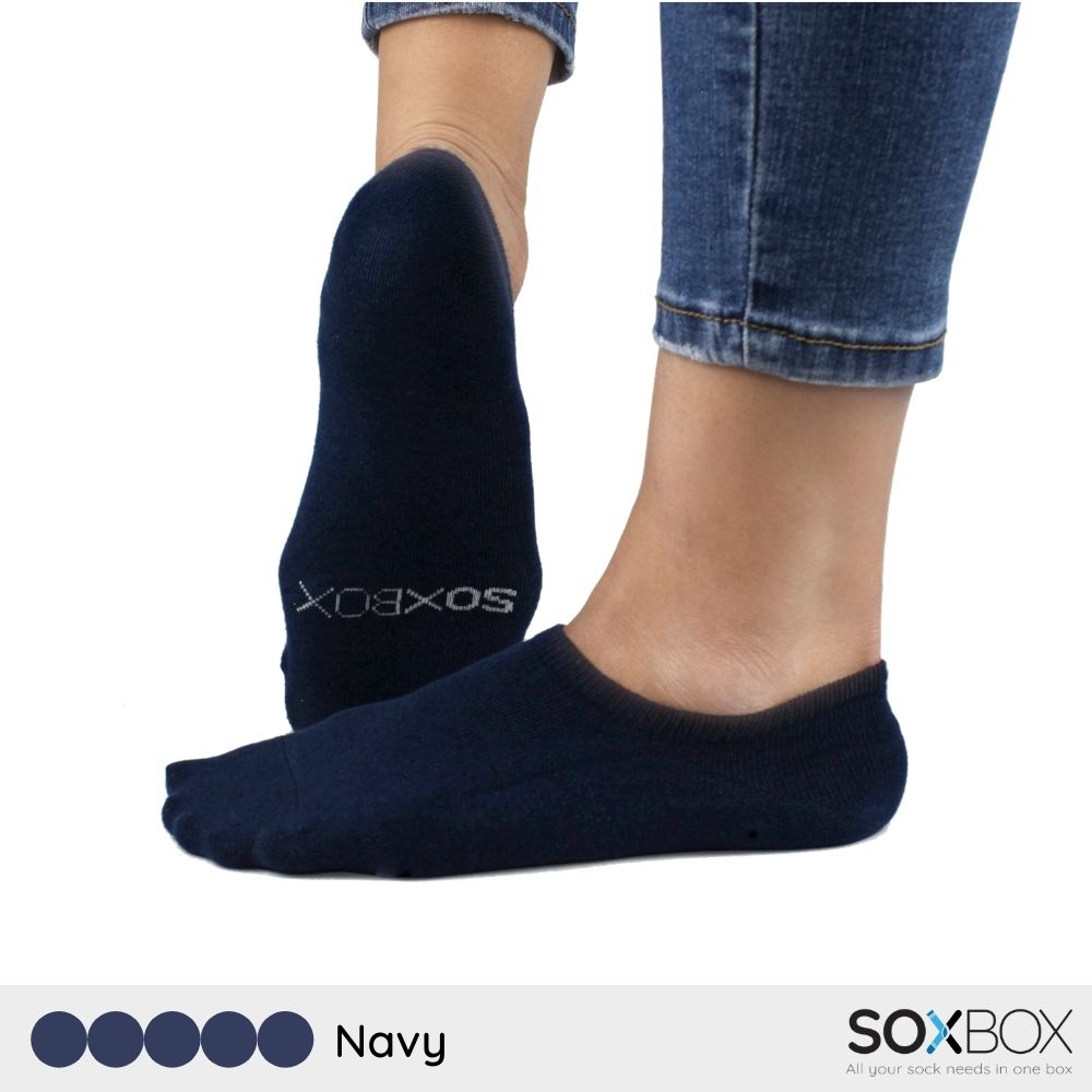 5 Pairs] SoxBox No Show Unisex Cotton Comfortable Socks - HF Apparel