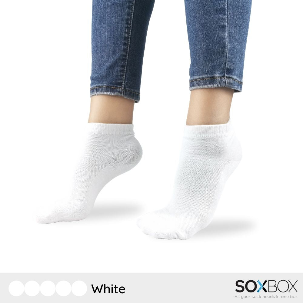 [5 Pairs] SoxBox Unisex Mid Ankle Cotton Socks