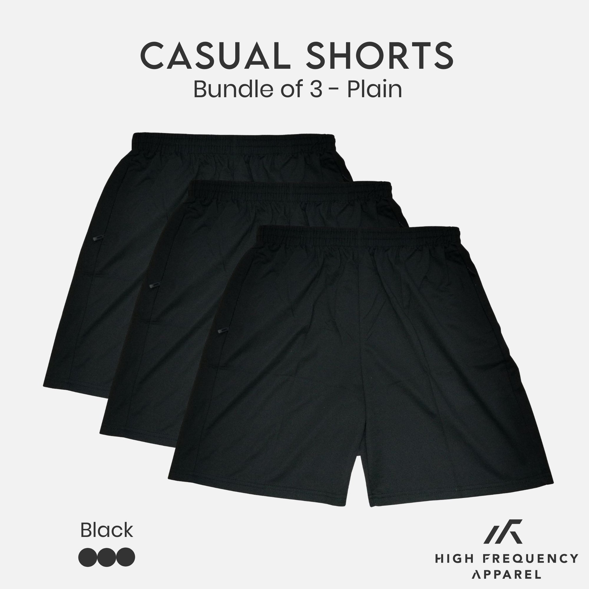 [BUNDLE OF 3] Free Size Plain Unisex Ultra Lightweight Shorts (Navy, Maroon, Black)