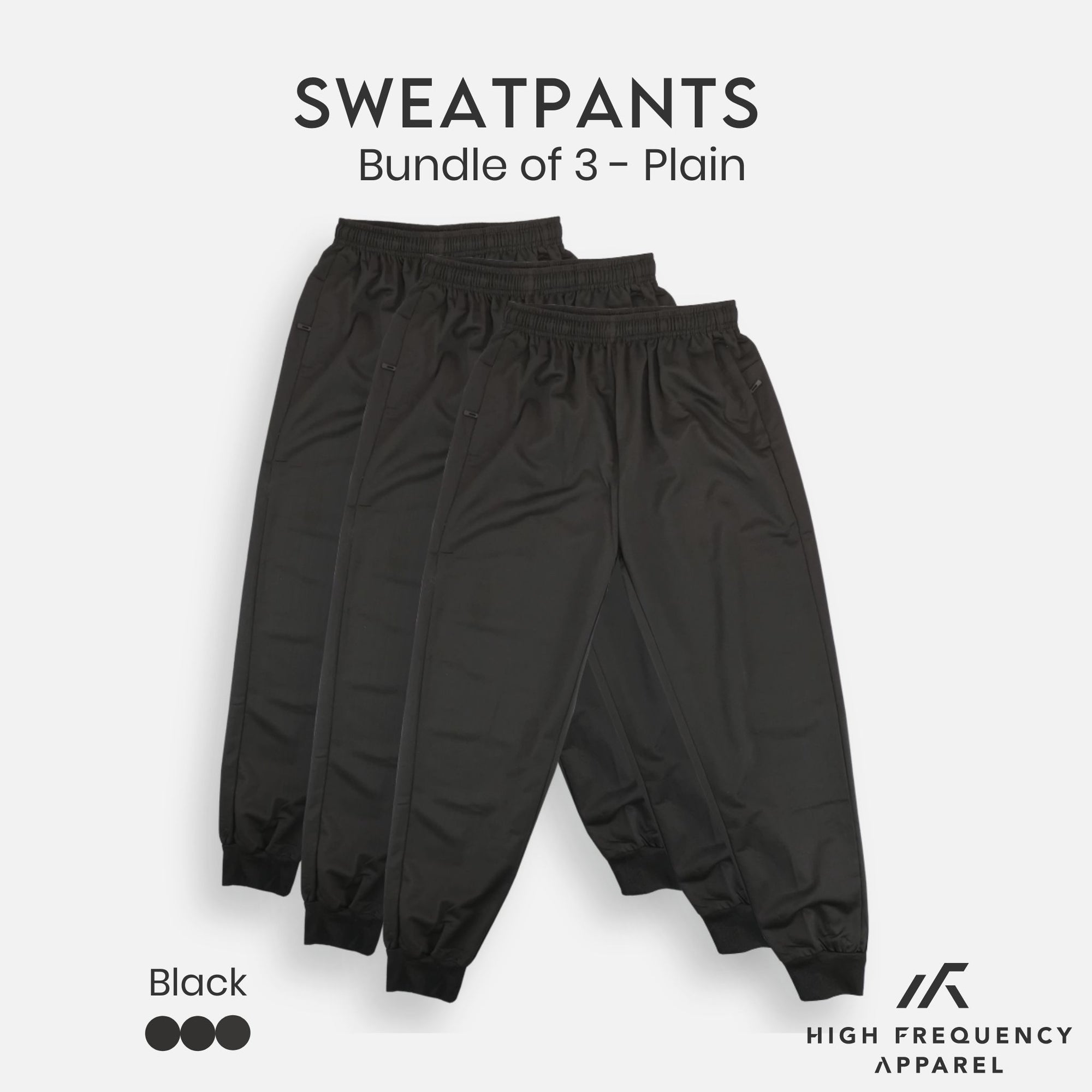 [BUNDLE OF 3] Unisex Plain Ultra Lightweight Sweat Pants (Navy, Maroon, Black)