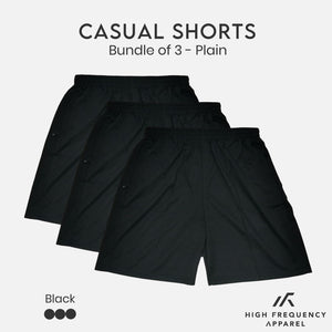 [Bundle of 3] Plain Unisex HF Casual Shorts