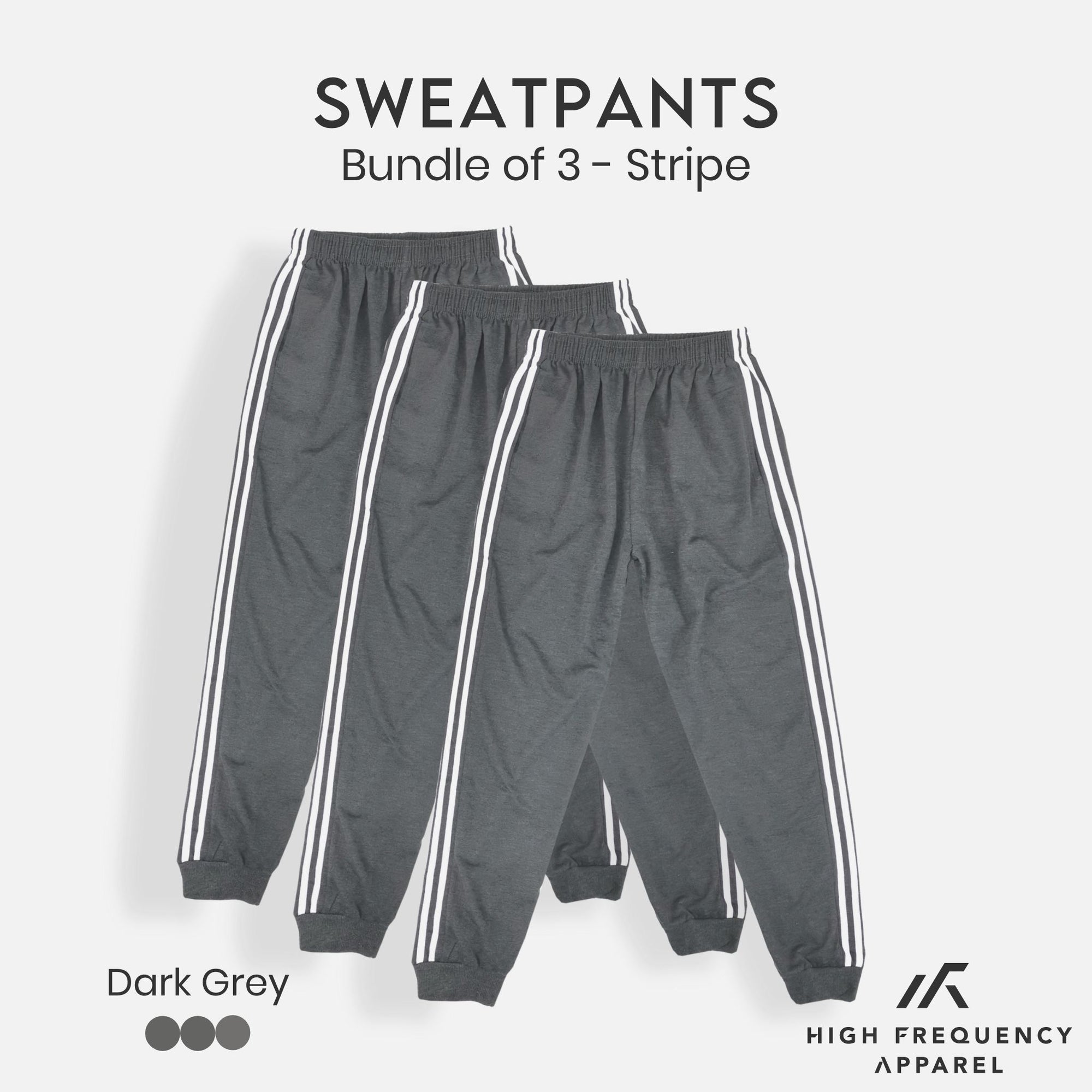 [Bundle of 3] Stripe Sweatpants Unisex HF Casual Joggers