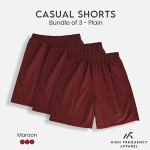 [BUNDLE OF 3] Plain Unisex HF Casual Shorts