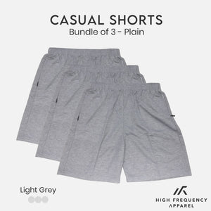 [Bundle of 3] Plain Unisex HF Casual Shorts